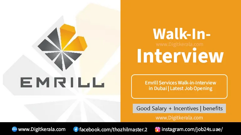 Emrill Services Walk-in-Interview in Dubai | Latest Job Opening 2024