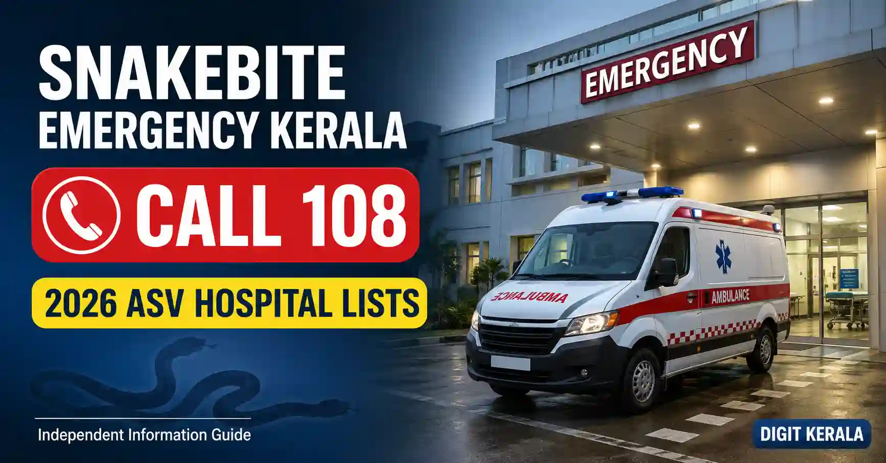 Snakebite treatment hospitals in Kerala 2026 and 108 emergency help
